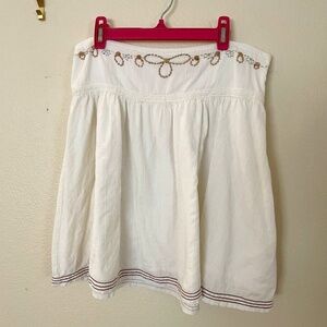 Roxy Bohemian Beaded Drop Waist Skirt boho chic, early 2000s- Cotton